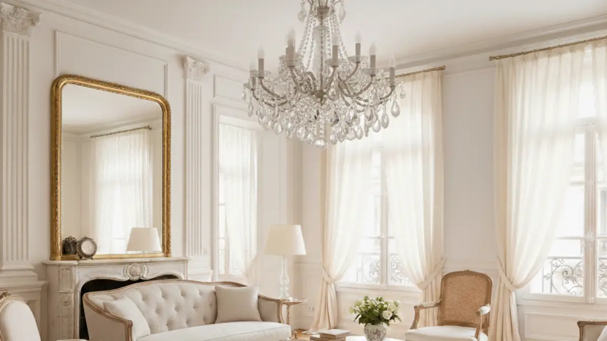 配色と間接照明で整えたフランス風の部屋づくりのイメージ