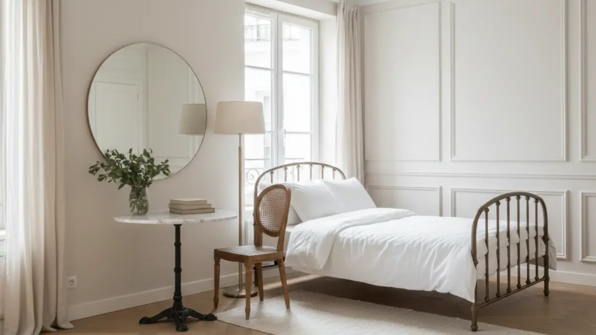 ワンルームで余白を作って広く見せたフランス風の部屋づくり実例