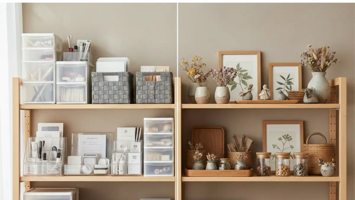 ダイソーとセリアの100均インテリアを比較した棚の例