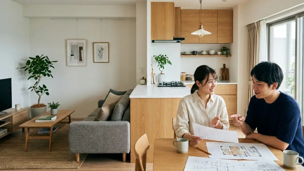 すぐ分かる1LDKのカウンターキッチン家配置｜失敗しない動線設計