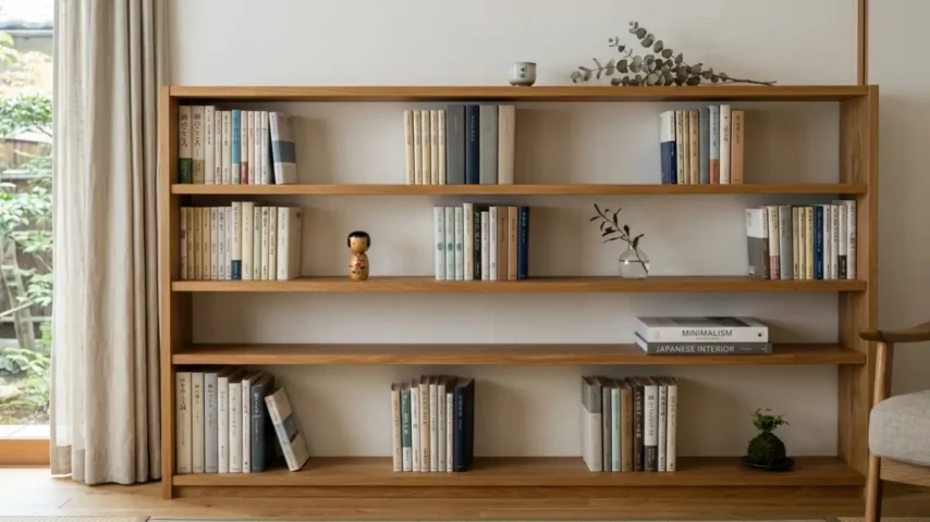 本棚の設置・収納・湿気対策で余白を確保した収納例の画像