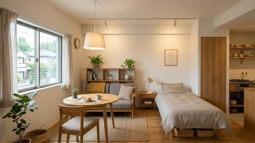 カフェ風ワンルームの基本レイアウト カフェ風部屋作り ワンルームの基本レイアウトと家具配置