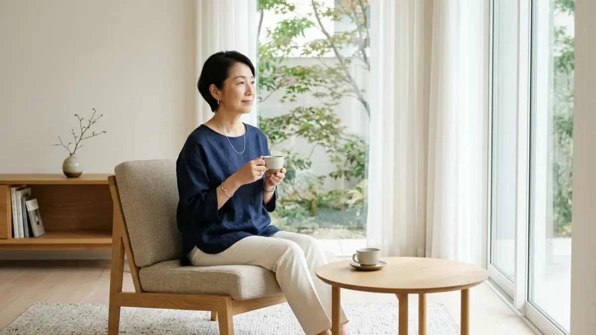 50代 家具選び 失敗しない選び方 50代 家具選び ソファやテーブルを選ぶ女性