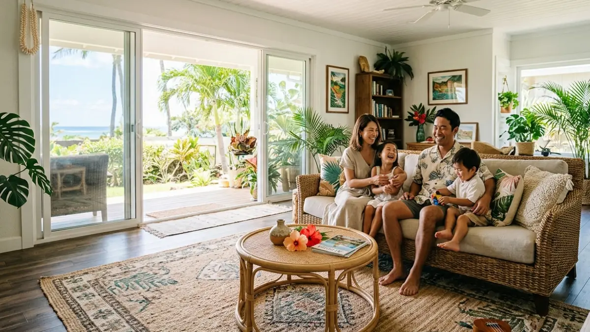 ハワイアンインテリア リビング実例 ハワイアン 部屋作り リビング実例のイメージ