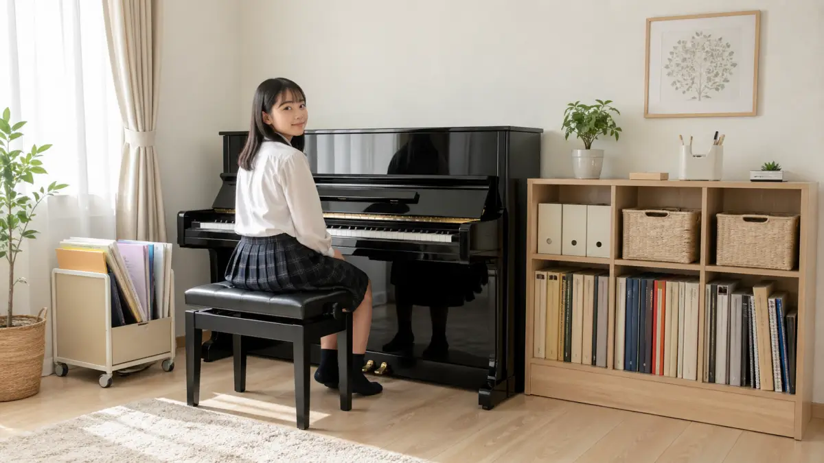 本棚 ピアノを安全に選んだおしゃれな音楽スペース
