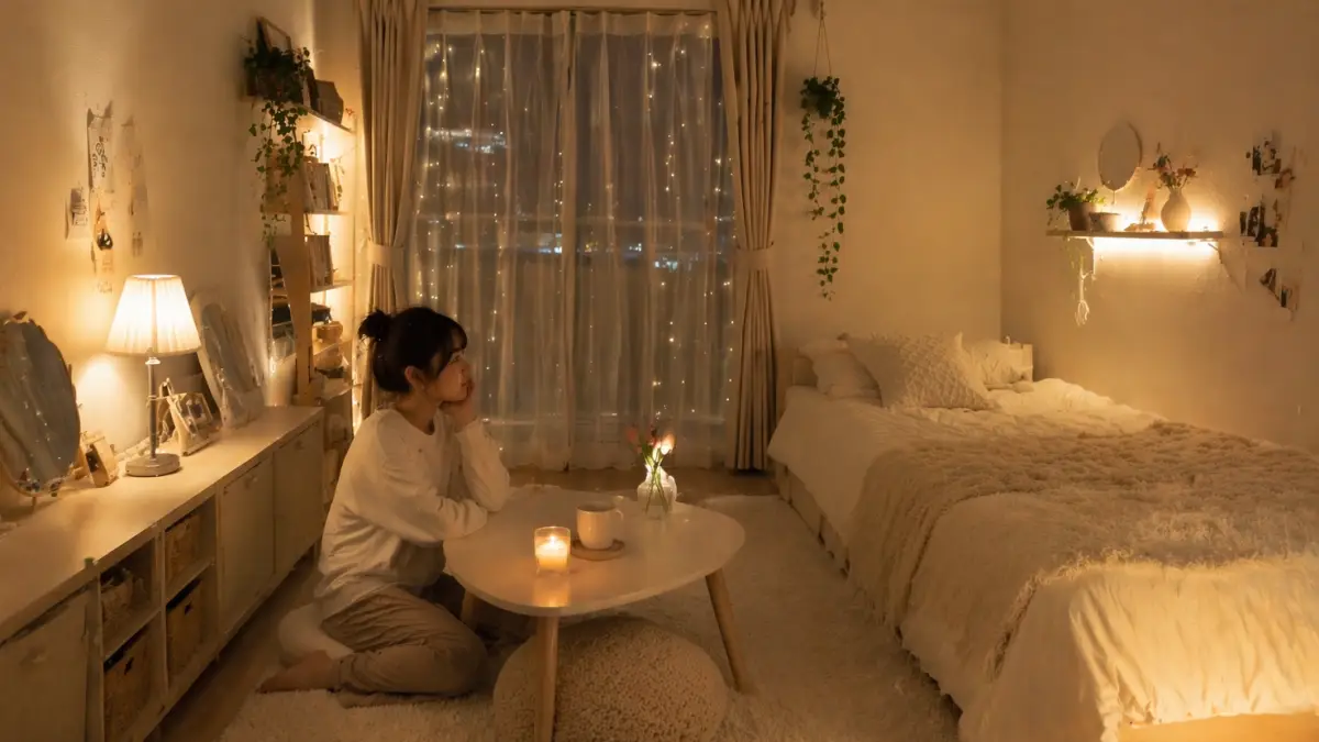 6畳で映える色と照明のコツを取り入れた女子部屋