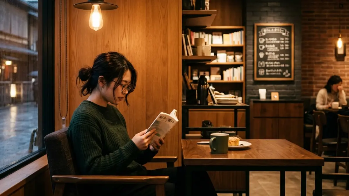 スタバ風インテリア一人暮らしの照明と配色の例