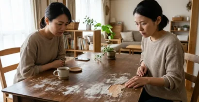 テーブルのコーティングが剥がれたら？ 自分で直せるかの見極め方