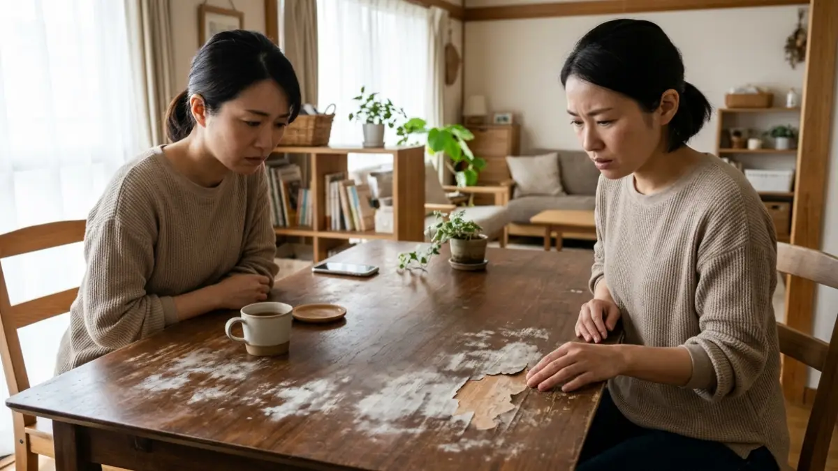 テーブルコーティングはがれは見極めが重要 間違うと悪化する対処法