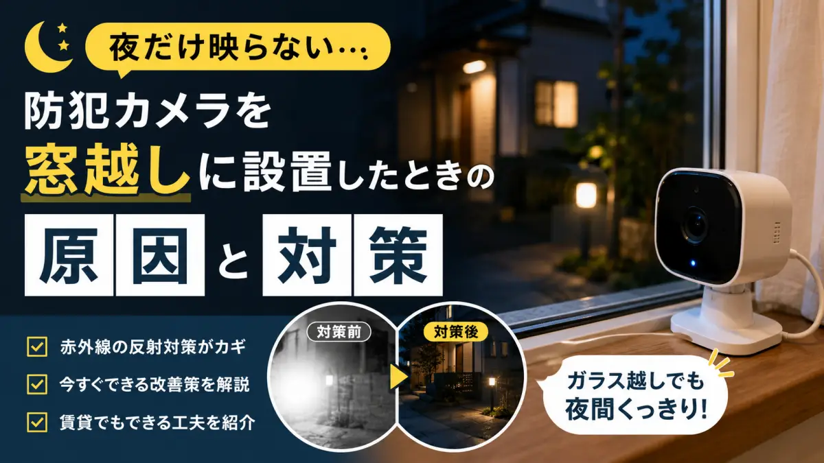 室内から窓越しに防犯カメラで外を撮る方法 夜だけ映らない原因と対策