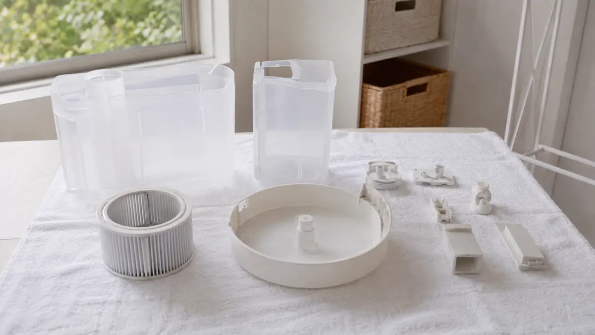 加湿器の部品を完全に乾燥させる 加湿器の収納前にタンクやフィルターを完全に乾燥させる方法
