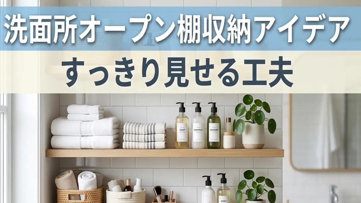 洗面所オープン棚収納アイデアはここが重要 すっきり見せる工夫